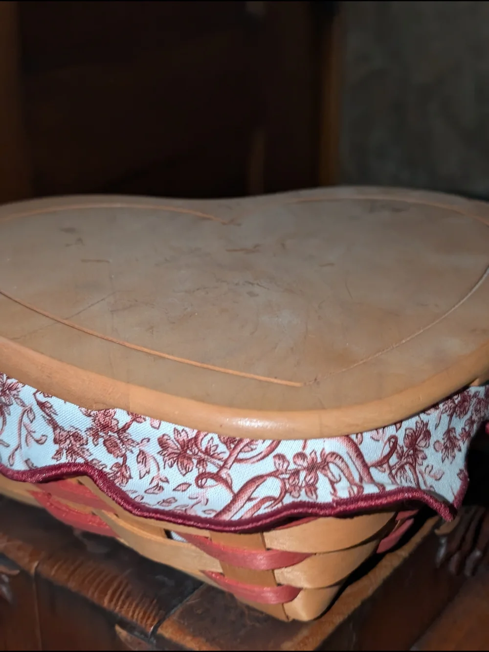 Vintage Longaberger 1999 Love Letters Sweetheart Basket Combo